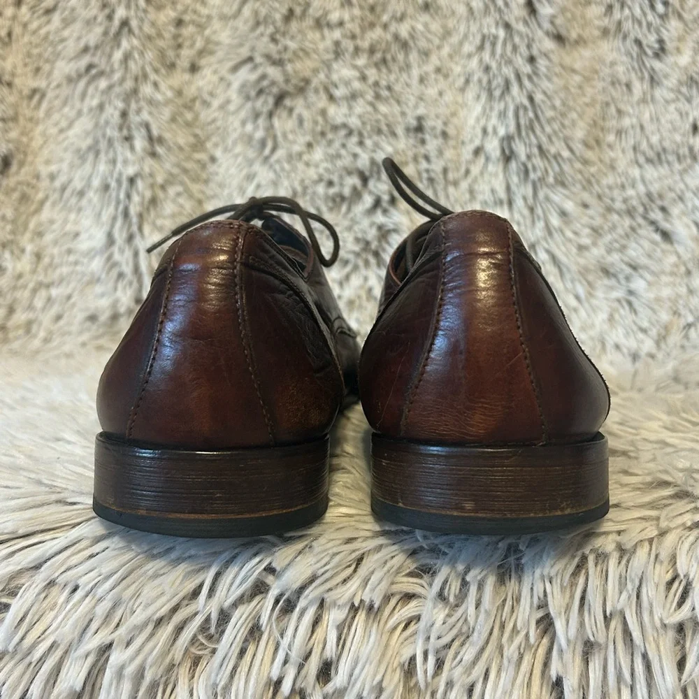 Mastro P. Men’s 44 Vero Cuoio Shoe Leather Crocodile Lace Up Oxfords  US 10.5 11
